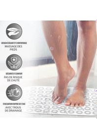 Resim Masajlı Silikon Banyo Paspası Vantuzlu Banyo Ve Duş Kaydırmazı Beyaz Renk Beyaz 