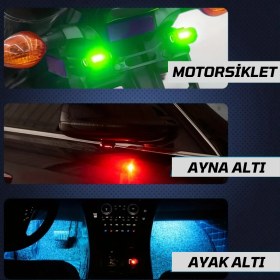 Resim Cybill Store Kumandalı Çakarlı Şarjlı 7 Renk ve 20 Modlu 2 Adet Mini LED Işık Drone Motorsiklet Araba Bisiklet Işığı 