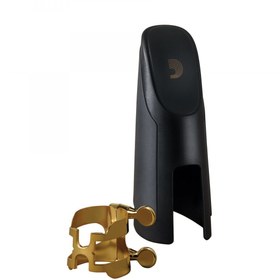 Resim D'Addario HAS1G Alto Saksafon H-Ligature ve Kapak Seti | Altın Kaplama (Gold) Harrison Tarzı Tasarım, 4 Noktadan Eşit Baskı ile Maksimum Rezonans 
