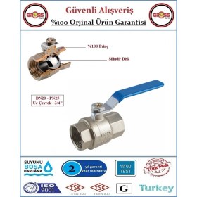 Resim Küresel Temiz Su Vanası - %100 Prinç - 3/4'' 