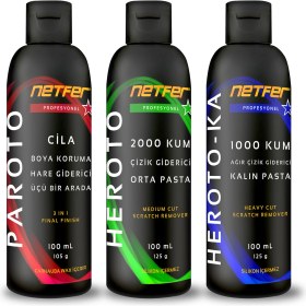 Resim Netfer 3'lü Orta Kalın Pasta Cila Set - 3x100 mL 