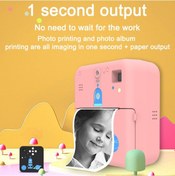 Resim Leezsing Cep Fotoğraf Yazıcısı Kablosuz Termal Etiket Yazıcısı 1080p Anında Baskı Kamerası İos Android Akıllı Pembe 