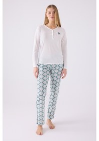 Resim Pierre Cardin 8907 Uzun Kol Kadın Pijama Takımı Krem 