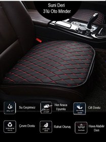 Resim Mercedes Glk Ön Ve Arka Takım Koltuk Minderi Siyah Deri Kırmızı Dikişli 