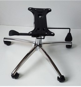 Resim YILDIZSİT Makam Koltuğu Krom Yıldız Ayağı Çift Kollu Mekanizma Çap 64 Cm 100 Lük Krom Pistonlu 