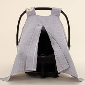 Resim Puset Örtüsü - Tek Taraflı - Gri Müslin 