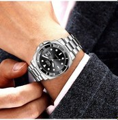 Resim Fastbuy Minimalist Kadran Saat, Gümüş Mavi Steel Strip, Işıklı Takvimli, Döner Kasa, Altın Renk, Yeni Model, Çok Fonksiyonlu, Altın 
