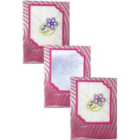 Resim 3’lü Özel Paket Premium Kadın İşlemeli Mendil Seti %100 Pamuk 28x28 Cm 