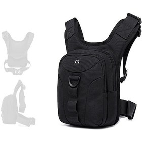 Resim Erkekler İçin Siyah Su Geçirmez Moto Spor Çanta - Bel, Göğüs Veya Moto Yağ Kutusu Taşıma Seçenekleri Siyah Siyah 