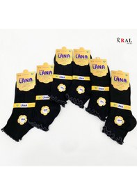 Resim Kral Socks Kadın Bambu Çorap 6 Çift Fırfırlı Patik Kadın Çorap Siyah 