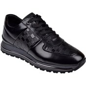 Resim Voyager Hakiki Deri Dama Desenli Erkek Spor Ayakkabı Voy-157 Siyah Açma Siyah Açma 