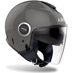 Resim Airoh Helyos Dark Grey Parlak Motosiklet Kaskı 
