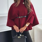 Resim Kadınlar İçin Şık Kısa Ceket - Yaka ve Bel Detaylı, Düzgün Biçimli Tasarım, Bordo Renk Her Mevsim Giyilebilir Makinede Yıkanabilir, Çok Amaçlı Şık Şalvarlardan Resmi Etkinlikler için, Şık Altın Tonlu Kuşak ve Buton Detaylarıyla Zarif Günlük ile Ofis Stili 