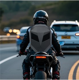 Resim Buldug Motosiklet Kask Bölmeli LED Ekranlı Sert Kabuk Sırt Çantası-48×29×23cm-ABS, Su İtici, Genişleyebilir 