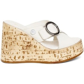 Resim Mammamia D24yt-2155 Kadın Deri Topuklu Terlik Kemik Pen-crema 