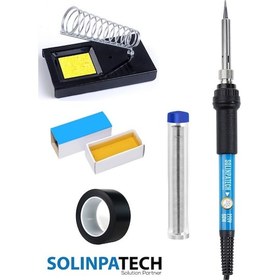 Resim 60W Sıcaklık Ayarlı Kalem Havya Stand Lehim Bant Lehim Pastası Seti 