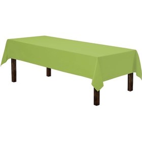 Resim Sıvı Geçirmez Dertsiz Keten Masa Örtüsü Elma Yeşili 13 Parça 