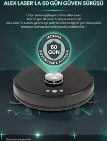 Resim Homend Alex Laser Pro+ 1283H Moplu Ve Haritalamalı Siyah Akıllı Robot Süpürge 
