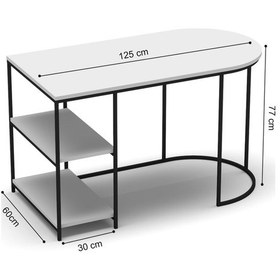 Resim Çalışma Masası 125 Cm Bilgisayar Masası Çok Amaçlı Makyaj Masası Ofis Masası Yemek Masası Beyaz Beyaz 
