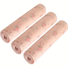Resim 3 Rulo Çiçekli Dolap Astarı, Mutfak Dolapları için Uygun, Çekmece Pedleri, Buzdolabı Matları, Masa ve Çekmece Rulosu 