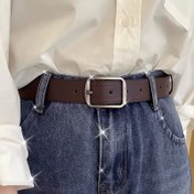 Resim 1 Unisex Siyah Vintage Tokalı PU Deri Kemer, Erkekler için Trendy Basit Çok Yönlü Bel Bandı 