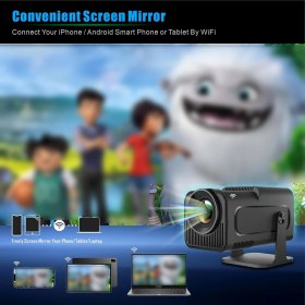 Resim 4K Projektör HY320-1920X1080 Full Hd Projeksiyon Cihazı, 12000 Lümen Yüksek Parlaklık Seviyesi, Uzaktan Kumandalı, Wifi 6, Bluetooth 5, Android Tv 11, 40"-130" Geniş Ekran Projeksiyon Cihazı 