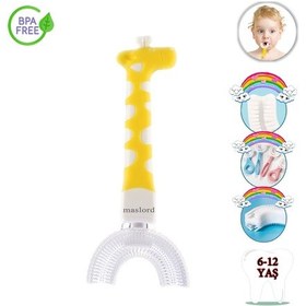 Resim Mas Lord U Tipi Yeni Nesil Diş Fırçası - Sarı - Zürafa Model 6-12 Yaş 