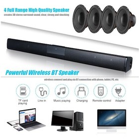 Resim Vkemall Bluetooth Hoparlör Lüks Kablosuz Bluetooth 4.0 Soundbar Hoparlör Tv Ev Sineması 3d Soundbar Bas Tel 