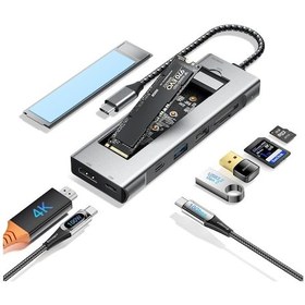 Resim 8-in-1 Usb-c Hub M.2 Nvme/sata Ssd Muhafaza Disk Kutusu 10gbps, 4k Hdmı, Pd100w 