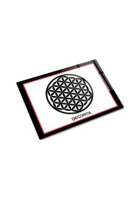 Resim Decorita Cam Kesme Tahtası Cam Kesme Tablası Decorita Logolu Kırmızı - Siyah 30 x 40 CM 