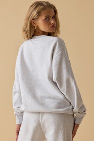 Resim Heather Gri Büyük Beden Bisiklet Yaka Kazak - L/XL 