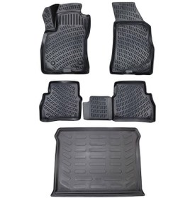 Resim Rizline Fiat Doblo 2010-2021 3D Havuzlu Paspas+Bagaj Havuzu Seti 