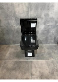 Resim Newarc Power Kanallı Duvara Sıfır Klozet Takım Siyah 