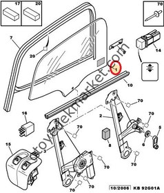 Resim PEUGEOT 206 ARKA KAPI CAMI SAĞ (ORJİNAL) 