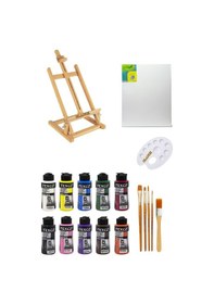 Resim Rich Texco Akrilik Boya 110cc 10'lu Masaüstü Şövale Seti 