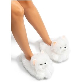 Resim Twigy Kedi-3 Kadın Hayvanlı Panduf Beyaz 36/41 CC0617A Beyaz 