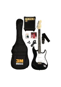 Resim Elektro Gitar Full Set Siyah 