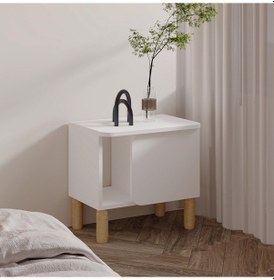 Resim River Komodin Şık Ve Fonksiyonel Başucu Sehpası, Beyaz 