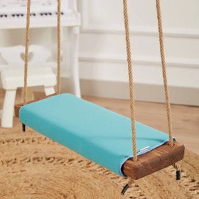 Resim Ahşap Piknik Salıncak - Turkuaz 