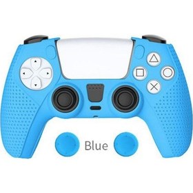 Resim Ps5 Dualsense Mavi Silikon Kılıf + Analog Koruyucu 