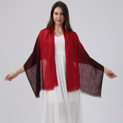 Resim Kadınlar için Şık Gradyan Kırmızı ve Siyah Şal - Hafif Polyester, Nefes Alabilir ve Şık, Günlük Geziler, Plaj veya Moda Aksesuarı, Plaj Örtüsü, Moda Aksesuarı, Sophistike Tasarım 