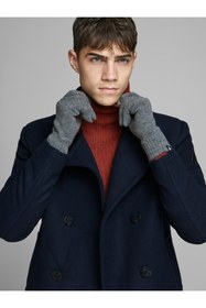Resim Jack & Jones Jack Jones Barry Knitted Gloves Noos Erkek Gri Eldiven 12159459-05 