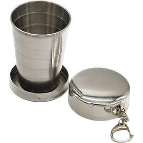 Resim Açık Spor Teleskopik Bardak Taşınabilir Su Bardağı Katlanabilir Bardak Paslanmaz Çelik Katlanabilir Kamp Balıkçılık 250ml 