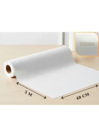 Resim Almital Mobilya Aksesuarlari Almital 48 cm x 5 Metre Beyaz Kabartma Nokta Desenli Çekmece Içi Kaydırmaz Halı , Çekmece Halısı, raf örtüsü 