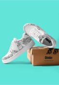 Resim Dogo Kadın Vegan Deri Beyaz Sneakers - Bon Voyage Tasarım 