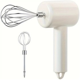 Resim Turcoshop11 Usb Şarjlı El Mikseri, Ayarlanabilir Hız, Beyaz + 2 Çırpma Çubuğu Diğer 