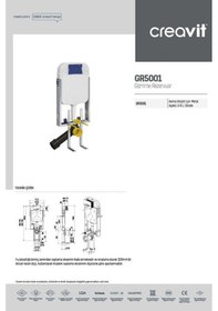 Resim Creavit GR5001 Asma Klozet Uyumlu 3-6 Litre Metal Ayaklı Gömme Rezervuar Beyaz 