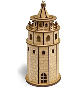 Resim Ahşap Galata Kulesi Maketi Boyanabilir Ahşap Maket 