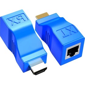 Resim Aogo HDMI Extender HDMI - RJ45 Ağ Kablosu ile HDMI Uzatıcı Dönüştürücü Tekrarlayıcı Cat 5e /6 30M 