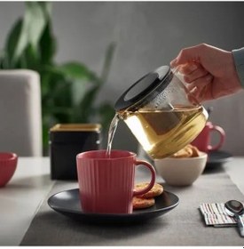 Resim Sumuhome Rıklıg Pratik Cam Demlik 0.6 Lt Siyah - Şeffaf 